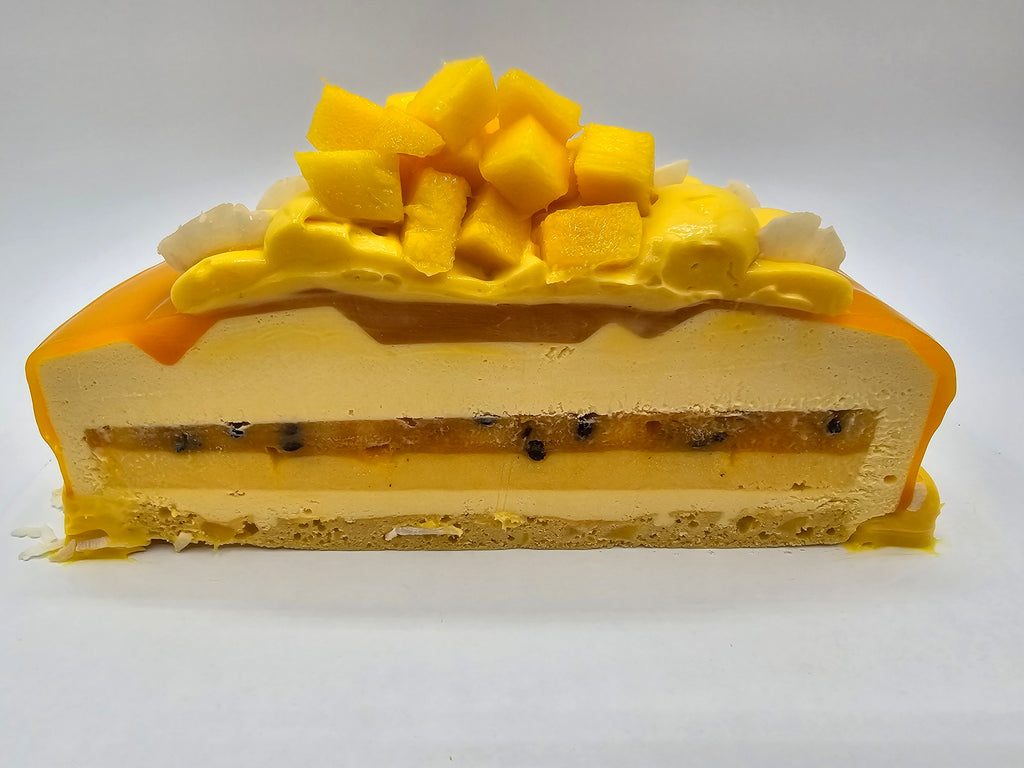 Mango Maracuya Mousse Cake Slice